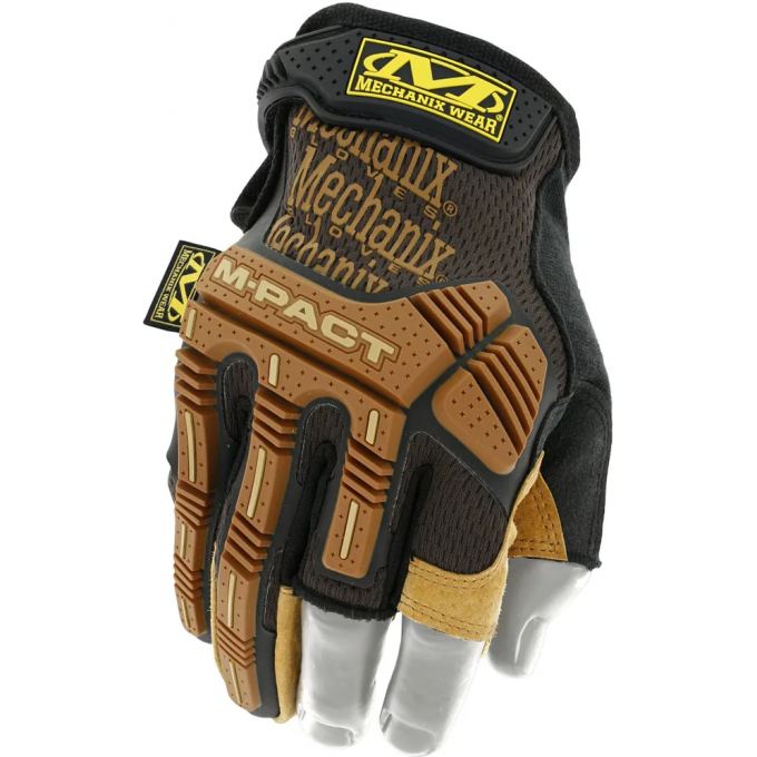 Перчатки MECHANIX WORK LEATHER M-PACT FINGERLESS FRAMER BROWN, размер XL LFR-75-011